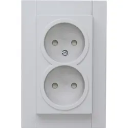 Kopp Steckdose 2-fach ohne Schutzkontakt mit Safety+ für 1-fach Unterputzdose HK07 Athenis grau matt (950034007)