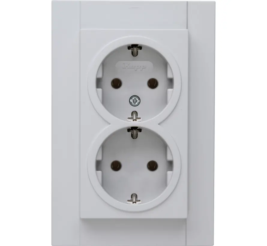 Schuko-Steckdose 2-fach für 1-fach Unterputzdose HK07 Athenis grau matt (929534000)