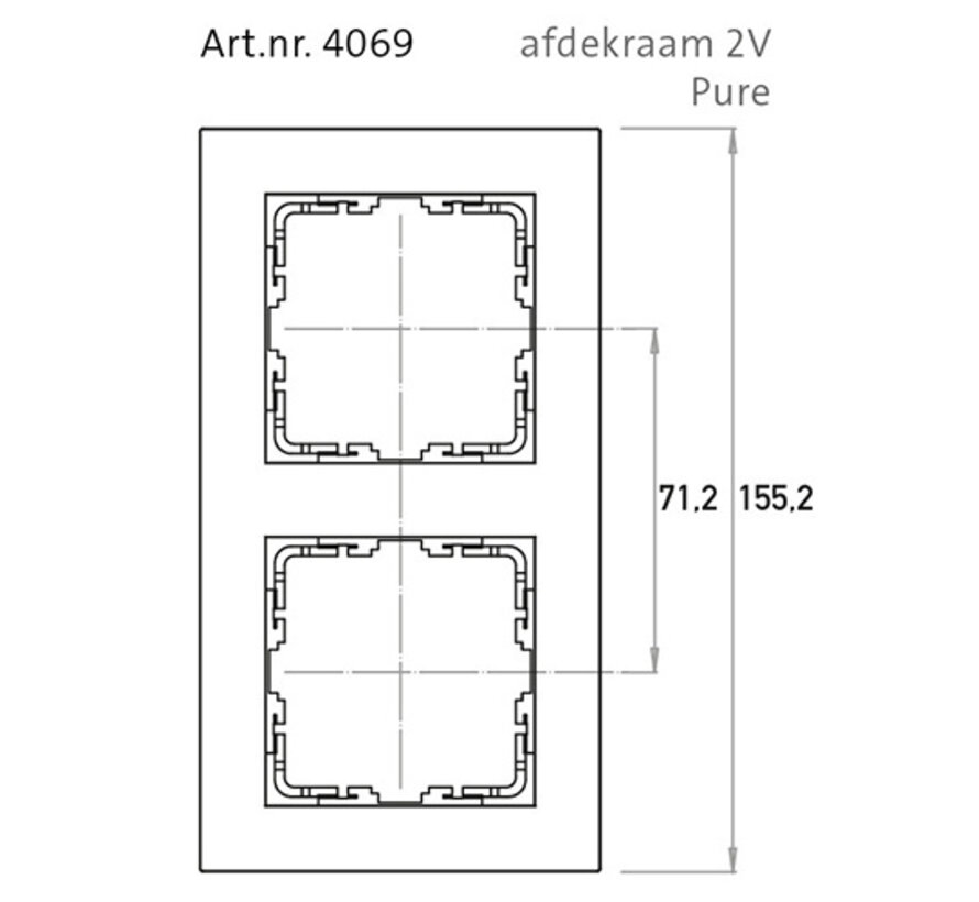 Abdeckrahmen 2-fach HK07 PURE stahl (406947000)