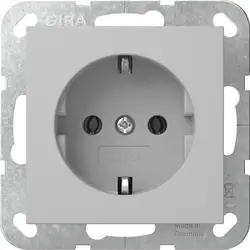Gira Schuko-Steckdose ohne Krallenbefestigung System 55 grau matt (4466015)