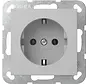Schuko-Steckdose ohne Befestigungskrallen System 55 Grau matt (4466015)