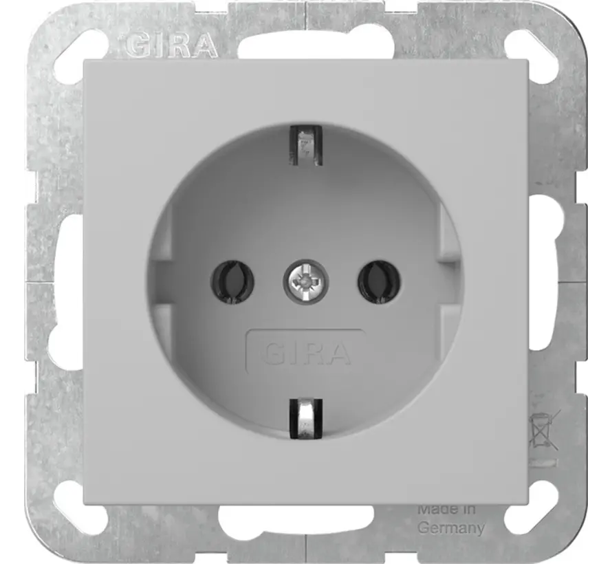 Schuko-Steckdose ohne Befestigungskrallen System 55 Grau matt (4466015)