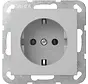 Schuko-Steckdose mit Krallenbefestigung System 55 grau matt (4188015)