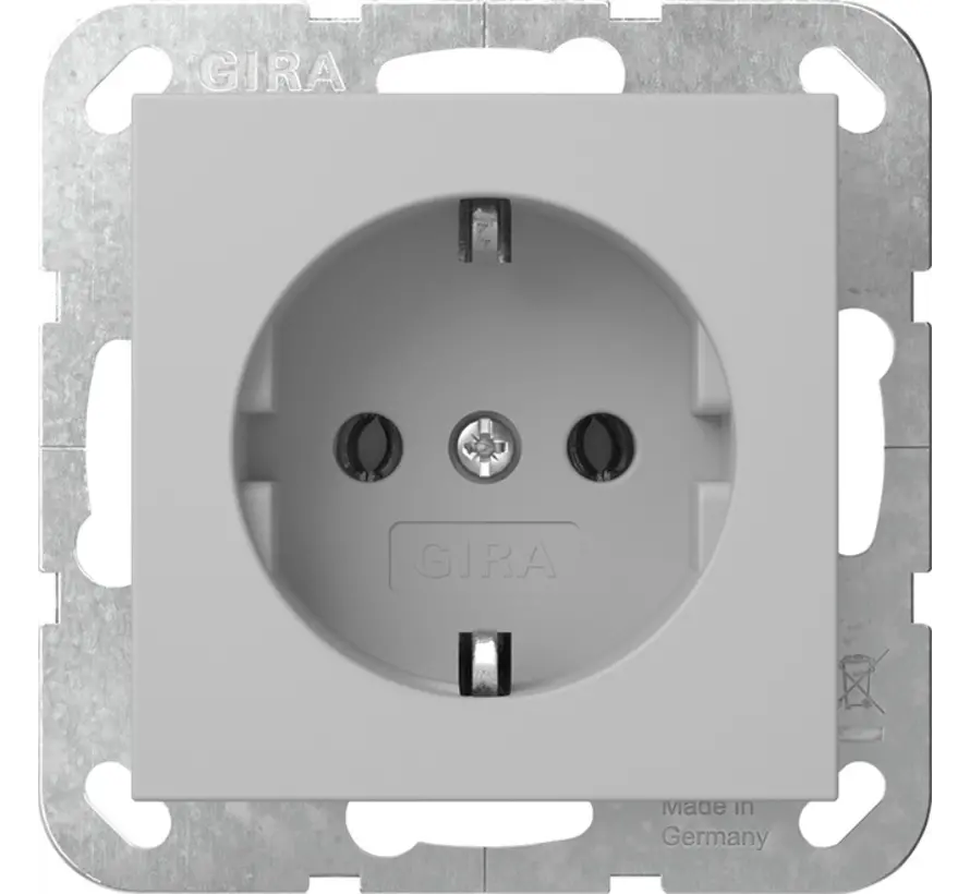 Schuko-Steckdose mit Krallenbefestigung System 55 grau matt (4188015)