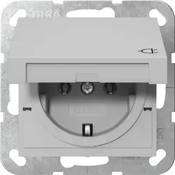 Gira Schuko-Steckdose mit Klappdeckel System 55 grau matt (4454015)