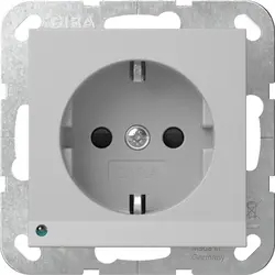 Gira Schuko-Steckdose erhöhtem Berührungsschutz LED-Orientierungsleuchte System 55 grau matt (4170015)