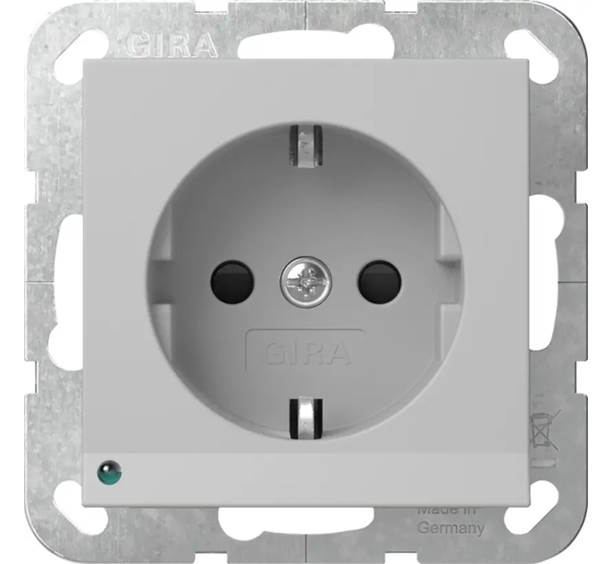 Schuko-Steckdose erhöhtem Berührungsschutz LED-Orientierungsleuchte System 55 grau matt (4170015)