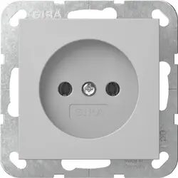 Gira Steckdose ohne Schutzkontakt System 55 grau  matt (4480015)