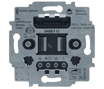 Busch-Jaeger LED-Dimmer-Einsatz flex Drucktaste 1-fach (64851 U)
