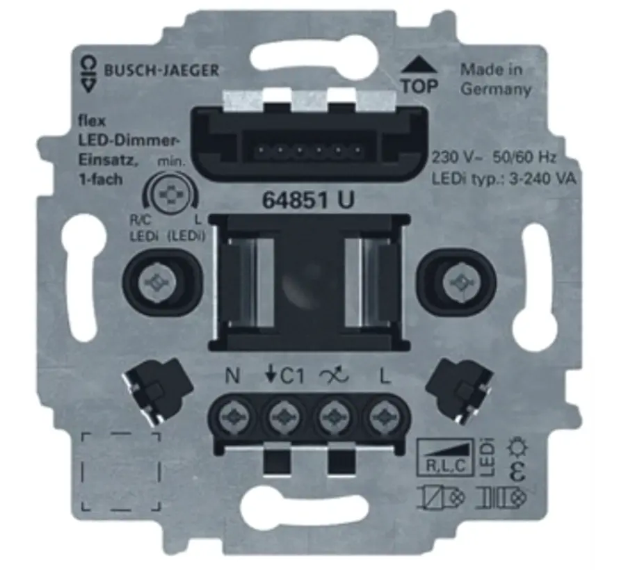 LED-Dimmer-Einsatz flex Drucktaste 1-fach (64851 U)