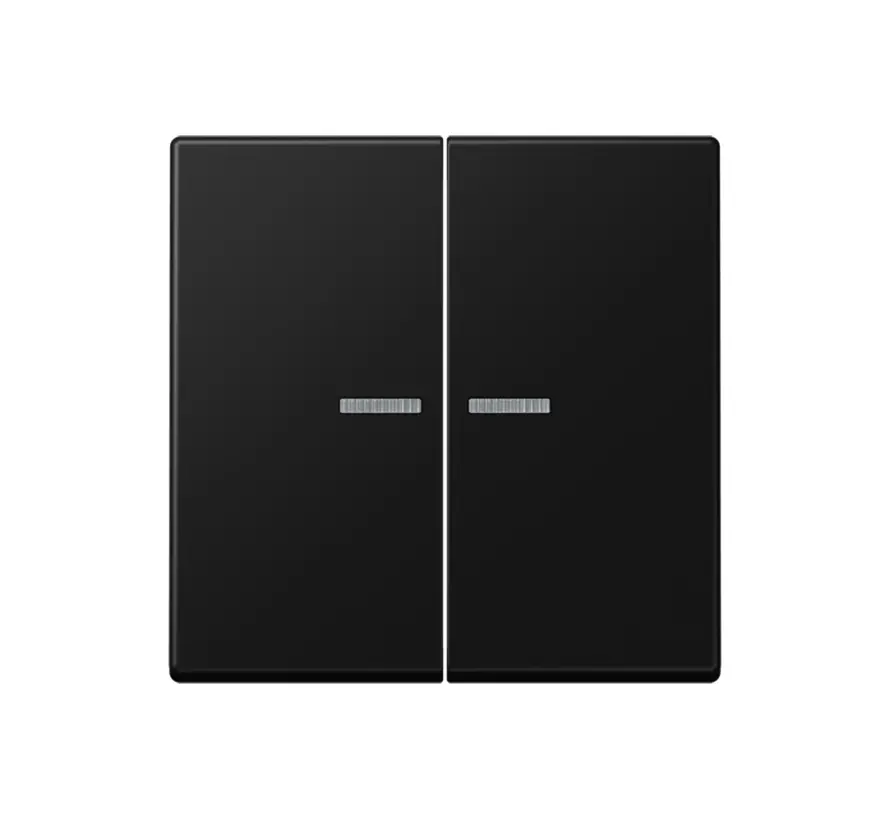 Wippe 2-fach mit Kontrollfenster für HOME Funk-Schalter A-range graphitschwarz matt (A 102 KO5 BF SWM)