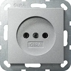Gira Steckdose ohne Schutzkontakt System 55 aluminium matt (048026)