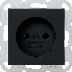 Gira Steckdose ohne Schutzkontakt System 55 schwarz matt Schlussverkauf (0480005)