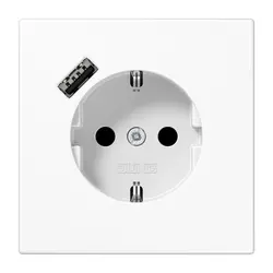 JUNG Schuko-Steckdose mit USB Typ A LS990 alpinweiß (LS 1520-18 A WW)