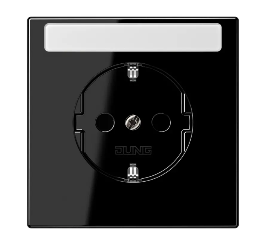 Schuko-Steckdose Beschriftungsfeld ohne Befestigungskrallen LS990 schwarz glänzend (LS 1520 NNA SW)