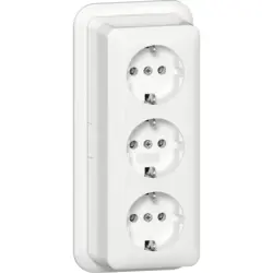 Gira Schuko-Steckdose 3-fach Aufputz weiß (478911)