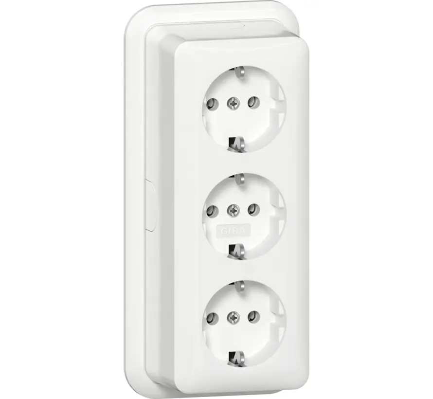 Schuko-Steckdose 3-fach Aufputz weiß (478911)
