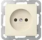 Steckdose ohne Schutzkontakt System 55 creme glänzend (448001)