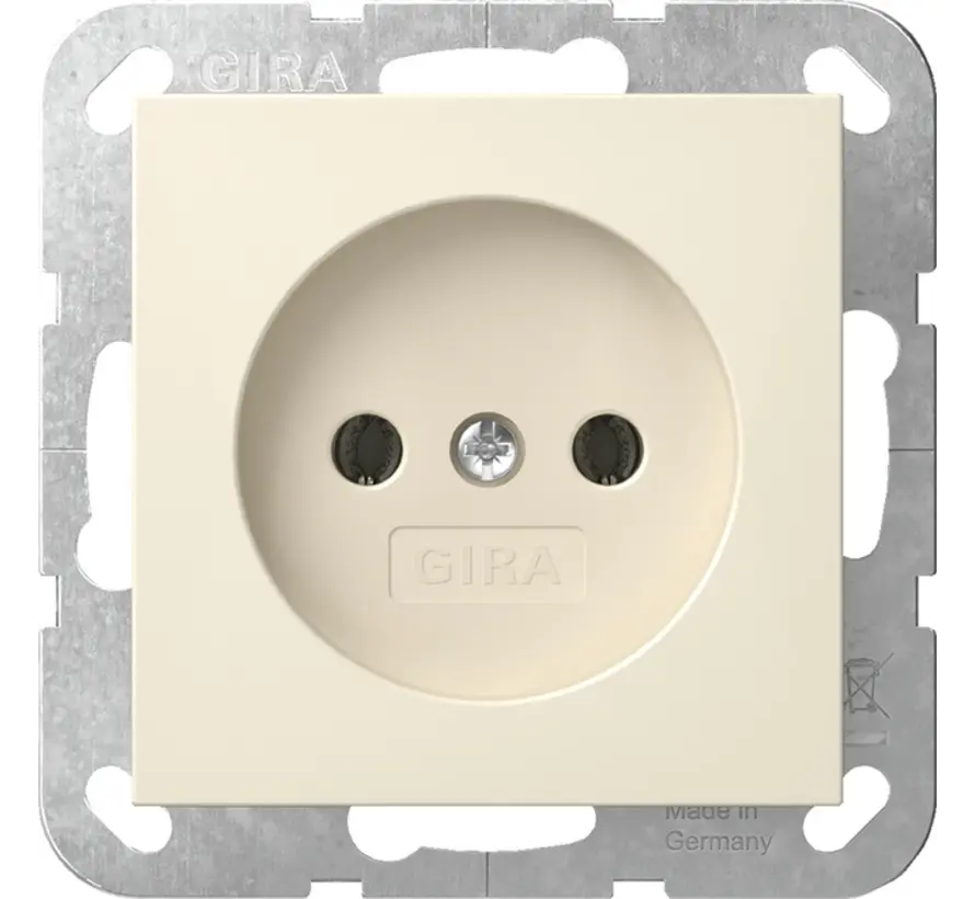 Steckdose ohne Schutzkontakt System 55 creme glänzend (448001)