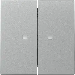 Gira Wippe 2fach mit Kontrollfenster System 55 aluminium matt (363126)