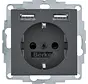 Schuko-Steckdose 2x USB S1/B3/B7 anthrazit matt (48031606)