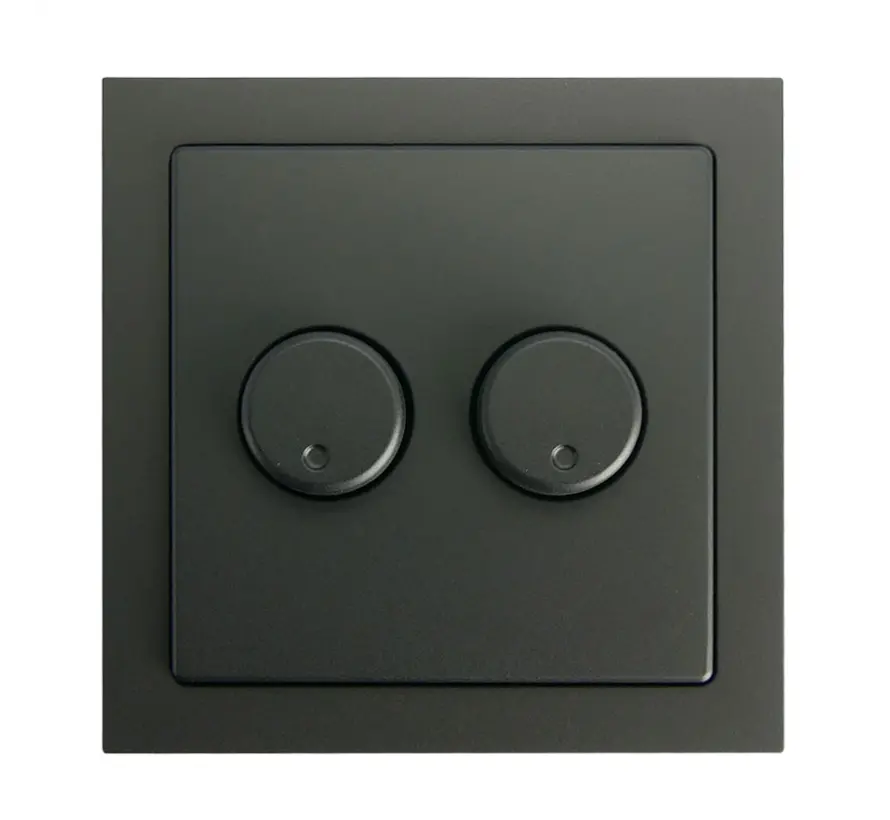 Duo-Dimmerknopf passend für Busch-Jaeger Future Linear schwarz matt (ED-10074)