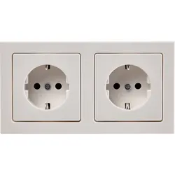 Berker Schuko-Steckdose set 2-fach vorverdrahtet für Duo-Dose Q3 weiß (47206099)
