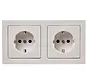 Schuko-Steckdose set 2-fach vorverdrahtet für Duo-Dose Q3 weiß (47206099)