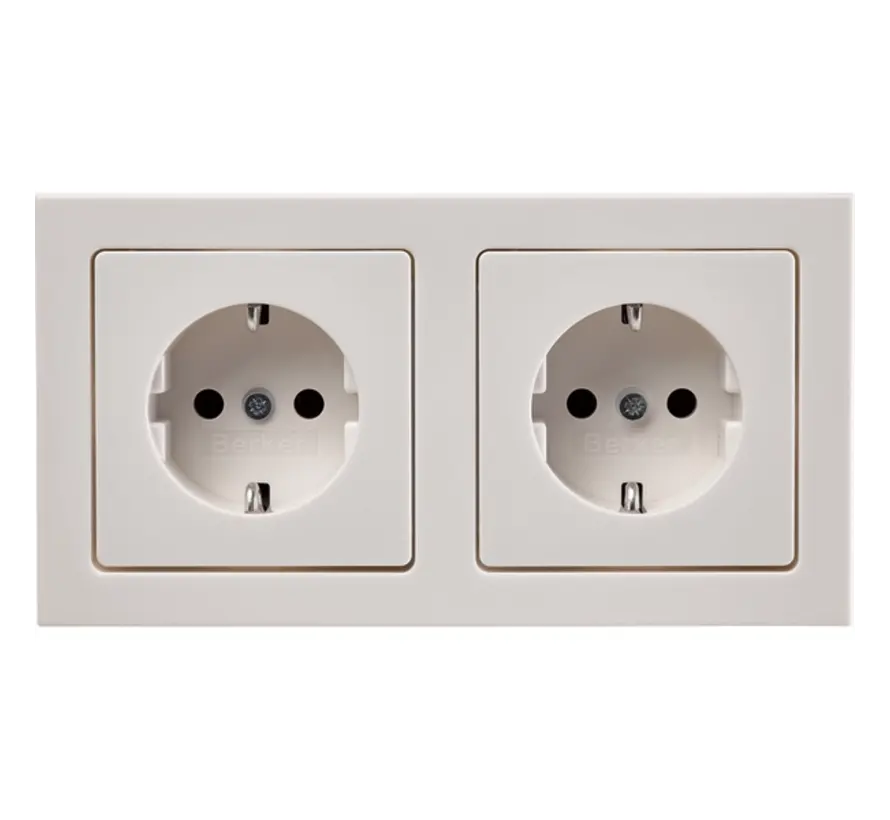 Schuko-Steckdose set 2-fach vorverdrahtet für Duo-Dose Q3 weiß (47206099)