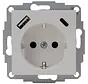 Schuko-Steckdose erhöhtem Berührungsschutz und USB-A + USB-C HK07 Athenis grau matt (297234007)