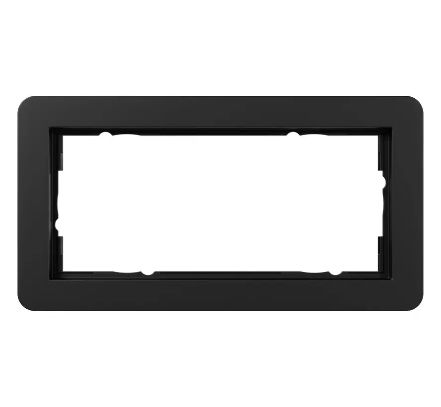 Abdeckrahmen 2-fach ohne Mittelseg E1 schwarz matt (1002153)