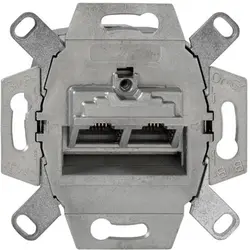 Rutenbeck Universal RJ45 Netzwerk-Anschlussdose Modular Jack 2-fach einbau CAT6A (136104070)