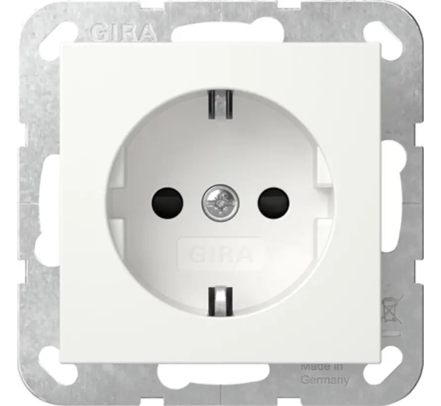 SCHUKO-Steckdose mit erhöhtem Berührungsschutz Schraubklemmen System 55 Reinweiß matt (418327)