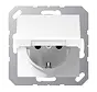 Schuko-Steckdose Safety+ mit Klappdeckel ohne Befestigungskrallen A-range alpinweiß (A 1520 NKIKL WW)