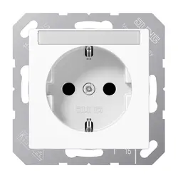 JUNG Schuko-Steckdose mit Beschriftungsfenster und Befestigungskrallen A-range alpinweiß (A 1520 BFNA WW)