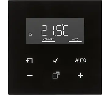 JUNG Bedienelement mit Display für Raumthermostat LS990 schwarz (LS 1790 D SW)