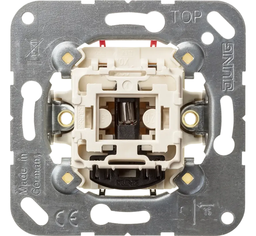 2-poliger Schalter mit Kontrollschalter mit Glimmlampe ohne Krallenbefestigung (502 KOEU)