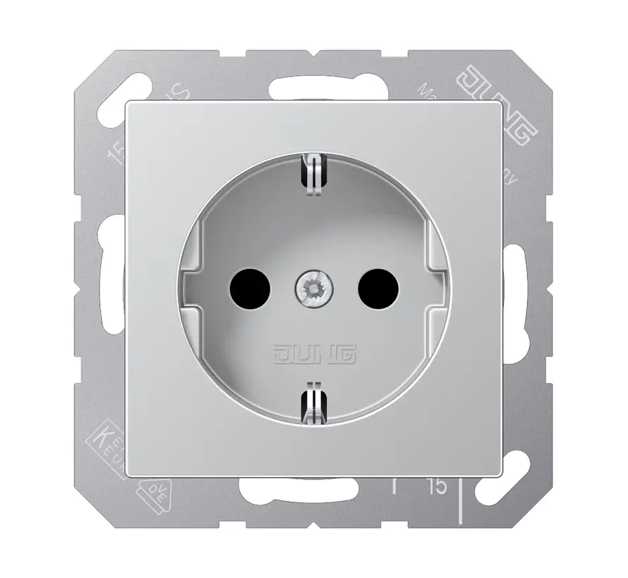 Schuko-Steckdose mit Befestigungskrallen A-range aluminium  (A 1520 AL)