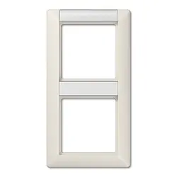 JUNG Abdeckrahmen 2-fach mit Beschriftungsfenster für vertikale Montage AS500 creme (AS 582 NA)