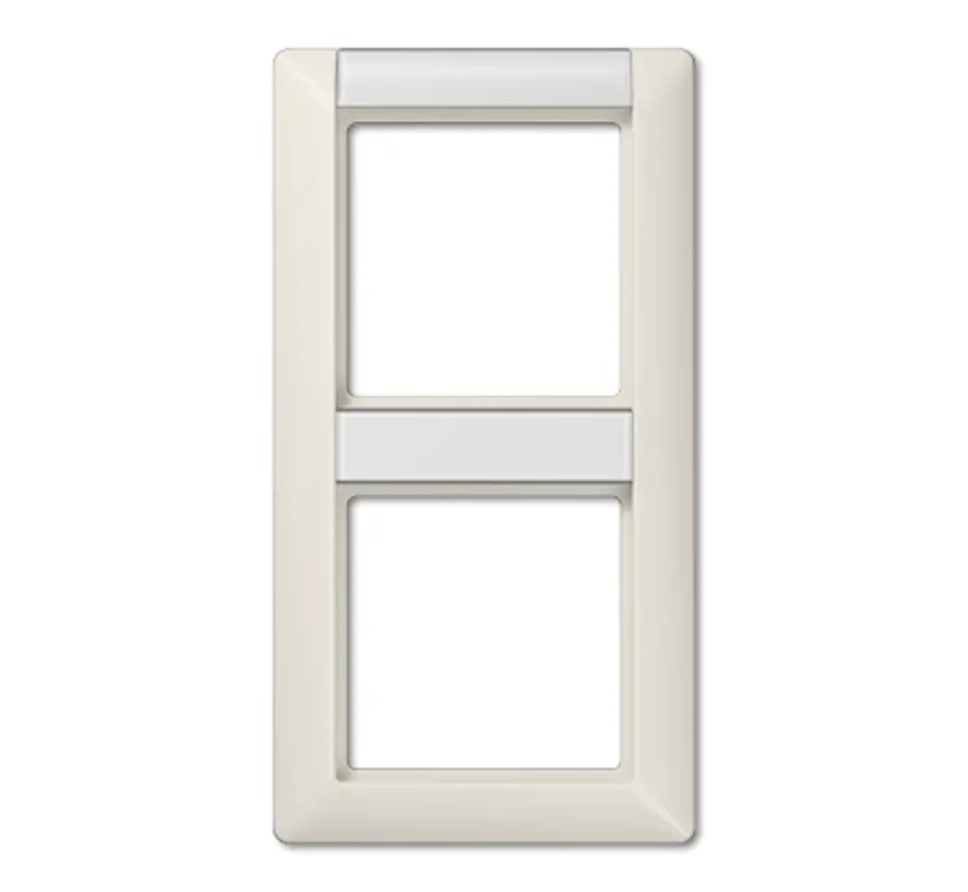 Abdeckrahmen 2-fach mit Beschriftungsfenster für vertikale Montage AS500 creme (AS 582 NA)