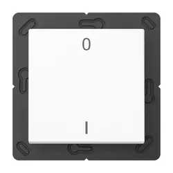 JUNG EnOcean Funk-Wandsender 2-Kanal mit Symbolen 0–I A-range alpinweiß (ENO A 590-01 WW)