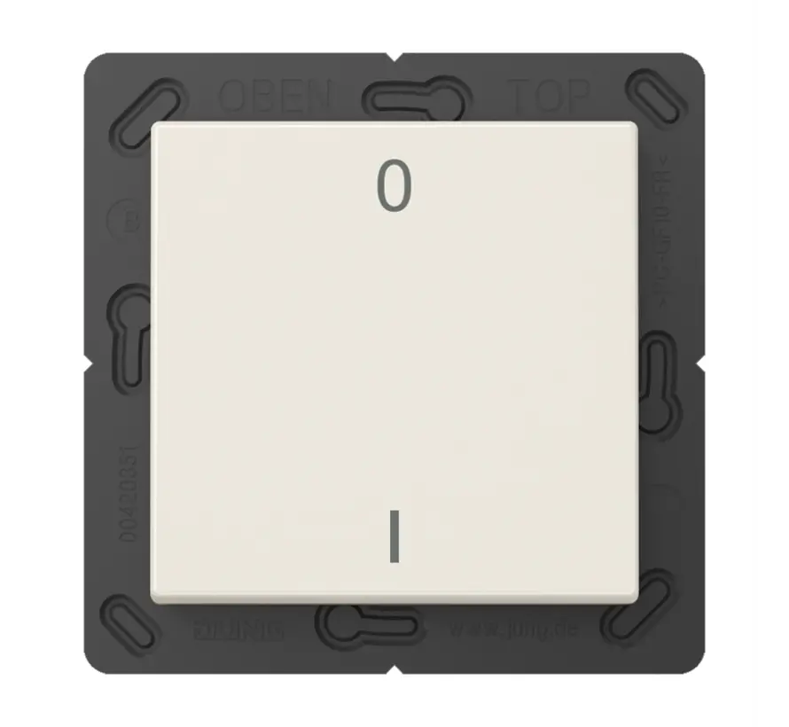 EnOcean Funk-Wandsender 2-Kanal mit Symbolen 0–I A-range creme (ENO A 590-01)