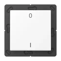 JUNG EnOcean Funk-Wandsender 2-Kanal mit Symbolen 0–I A-range schneeweiß matt (ENO A 590-01 WWM)