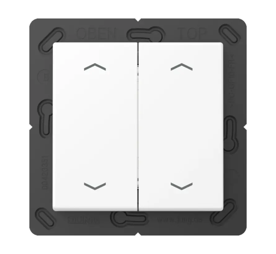EnOcean Funk-Wandsender 4-Kanal mit Pfeilsymbolen A-range schneeweiß matt (ENO A 595 MP WWM)