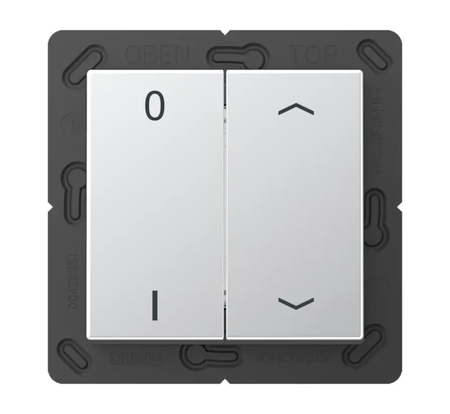 EnOcean Funk-Wandsender 4-Kanal mit 0–1 und Pfeilsymbolen A-range aluminium (ENO A 595 P01 AL)