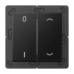 JUNG EnOcean Funk-Wandsender 4-Kanal mit 0–1 und Pfeilsymbolen A-range graphitschwarz matt (ENO A 595 P01 SWM)