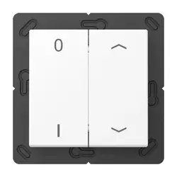 JUNG EnOcean Funk-Wandsender 4-Kanal mit 0–1 und Pfeilsymbolen A-range schneeweiß matt (ENO A 595 P01 WWM)