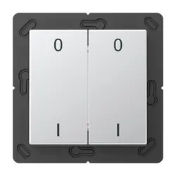 JUNG EnOcean Funk-Wandsender 4-Kanal mit Symbolen 0–I A-range aluminium (ENO A 595-01 AL)