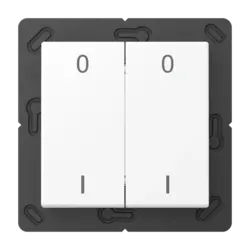 JUNG EnOcean Funk-Wandsender 4-Kanal mit Symbolen 0–I A-range schneeweiß matt (ENO A 595-01 WWM)