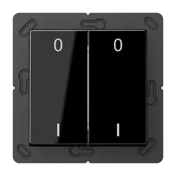 JUNG EnOcean Funk-Wandsender 4-Kanal mit Symbolen 0–I A-range schwarz glänzend (ENO A 595-01 SW)